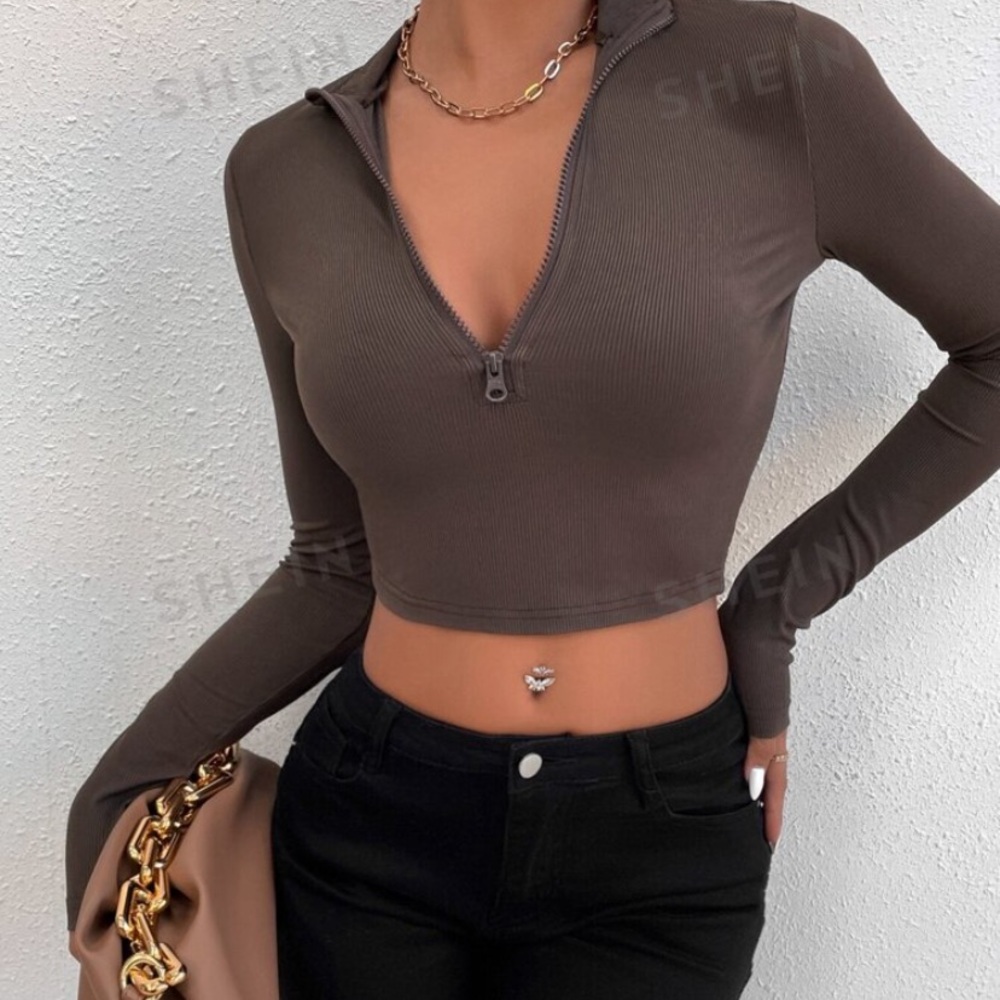 Brown crop jacket